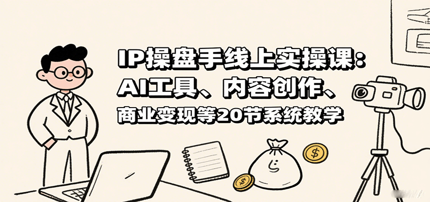 IP操盘手线上实操课：AI工具、内容创作、商业变现等20节系统教学-破局灯塔