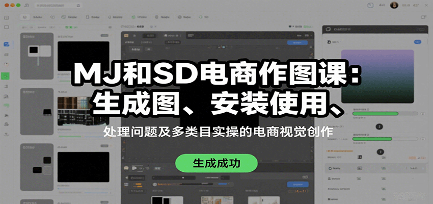 MJ和SD电商作图课：生成图、安装使用、处理问题及多类目实操的电商视觉创作-破局灯塔