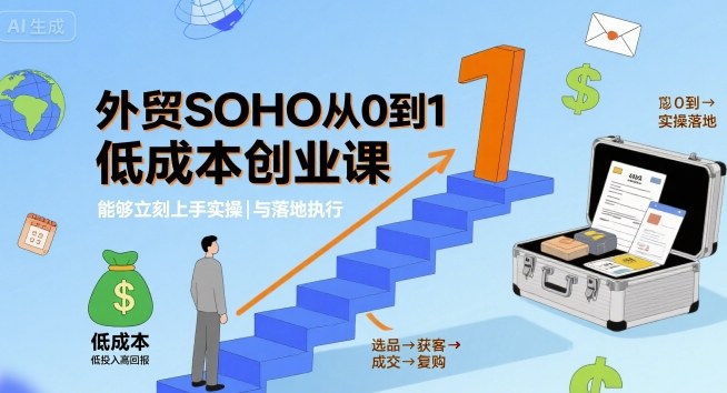 外贸SOHO从0到1低成本创业课，能够立刻上手实操与落地执行-破局灯塔
