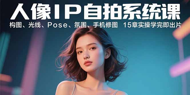 人像IP自拍系统课：构图、光线、Pose、氛围、手机修图 15章实操学完即出片-破局灯塔