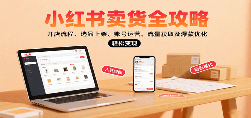小红书卖货全攻略：开店流程、选品上架、账号运营、流量获取及爆款优化，轻松变现-破局灯塔