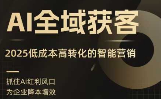 AI全域获客实训营，2025低成本高转化的智能营销，精准找客，高效营销-破局灯塔
