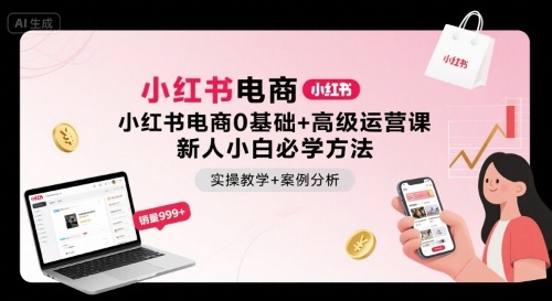 小红书电商0基础+高级运营课，新人小白必学方法，实操教学+案例分析-破局灯塔