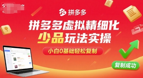 拼多多虚拟精细化少品玩法实操，小白0基础轻松复制-破局灯塔