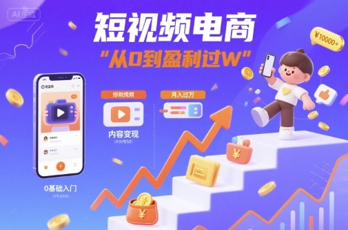 短视频电商：短视频变现从0到盈利过W-破局灯塔