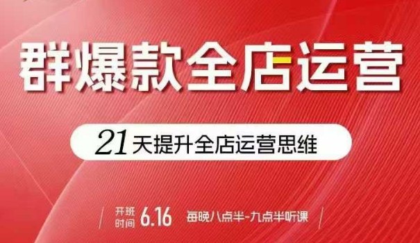 贾真电商群爆款全店运营，21天提升全店运营思维，起店、全店运营爆款不断-破局灯塔