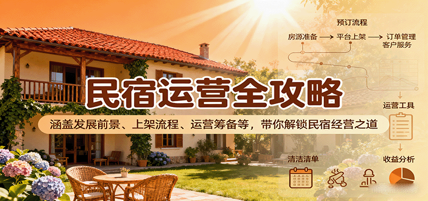 民宿运营全攻略：涵盖发展前景、上架流程、运营筹备等，带你解锁民宿经营之道-破局灯塔