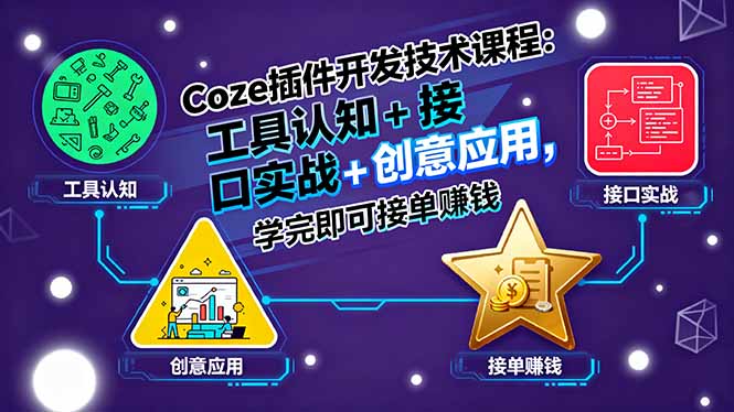 Coze插件开发技术课程：工具认知+接口实战+创意应用，学完即可接单赚钱-破局灯塔