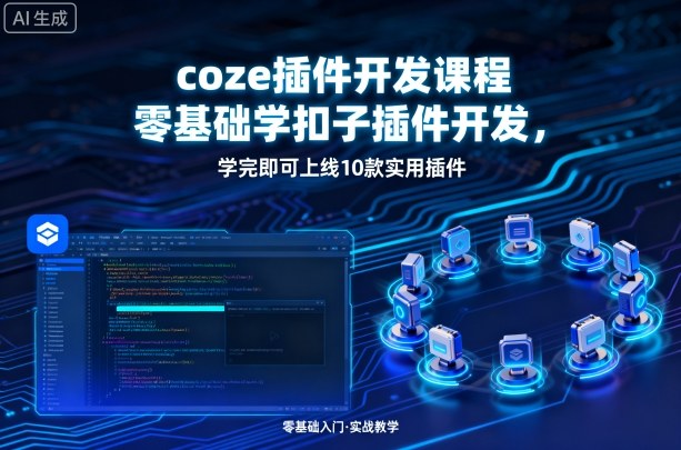 coze插件开发课程，零基础学扣子插件开发，学完即可上线10款实用插件-破局灯塔