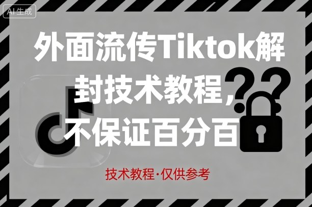 外面流传Tiktok解封技术教程，不保证百分百，具体自测-破局灯塔