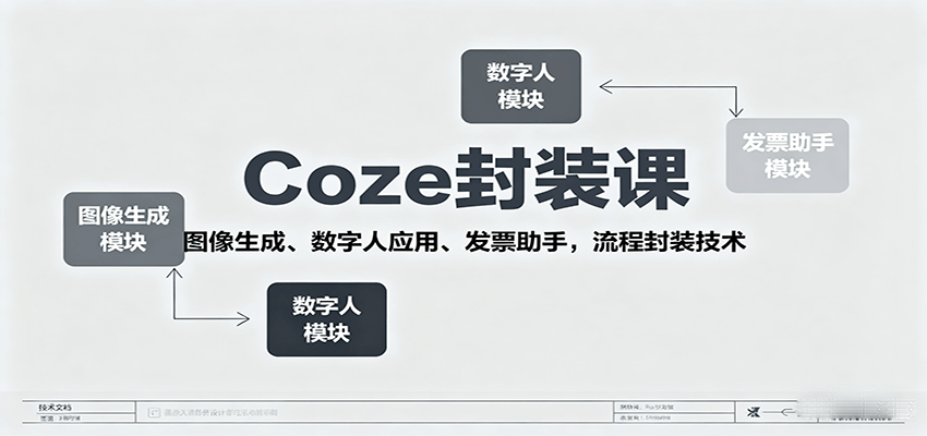 Coze封装课，图像生成、数字人应用、发票助手，流程封装技术-破局灯塔