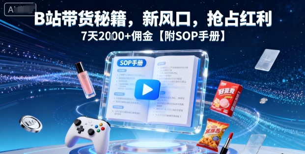 B站带货秘籍，新风口，抢占红利，7天2k+佣金【附SOP手册】-破局灯塔