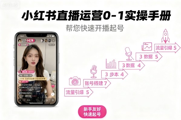 小红书直播运营0-1实操手册，帮您快速开播起号-破局灯塔