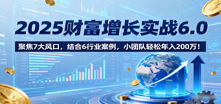 2025财富增长实战6.0，聚焦7大风口，结合6行业案例，小团队轻松年入200万！-破局灯塔