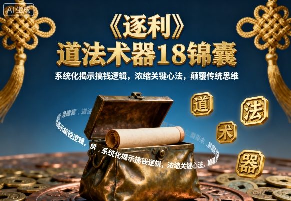 《逐利》道法术器18锦囊，系统化揭示搞钱逻辑，浓缩关键心法，颠覆传统思维-破局灯塔