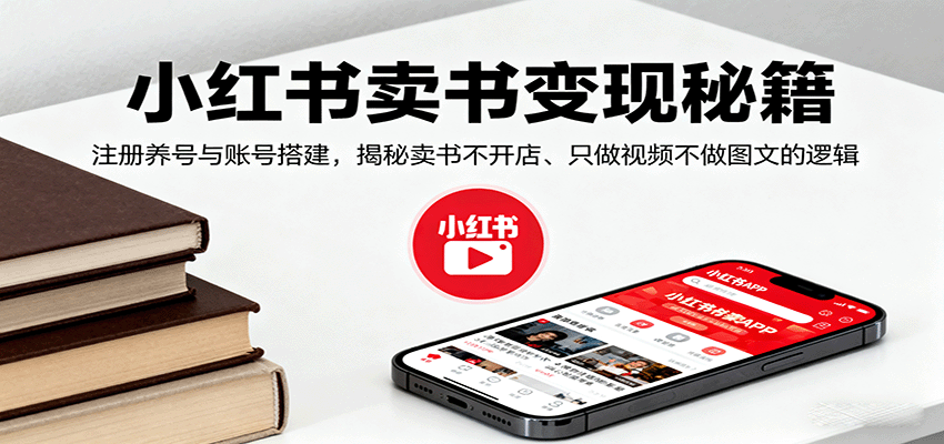 小红书卖书变现秘籍，注册养号与账号搭建，揭秘卖书不开店、只做视频不做图文的逻辑-破局灯塔