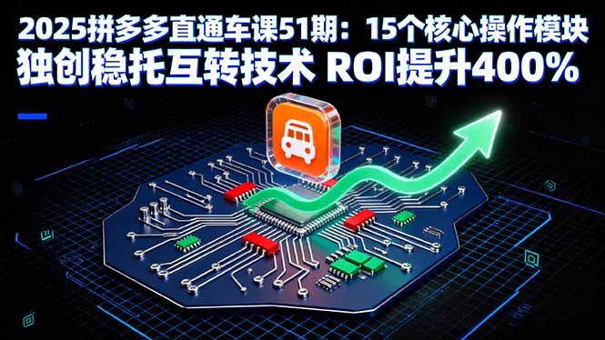 2025拼多多直通车课51期：15个核心操作模块 独创稳托互转技术 ROI提升400%-破局灯塔