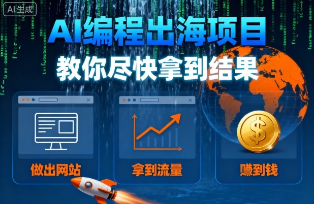AI编程出海项目，教你尽快拿到结果-做出网站、拿到流量、賺到钱-破局灯塔
