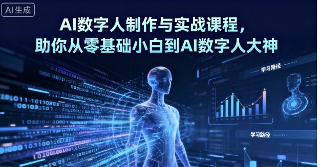 AI数字人制作与实战课程,助你从零基础小白到AI数字人大神-破局灯塔