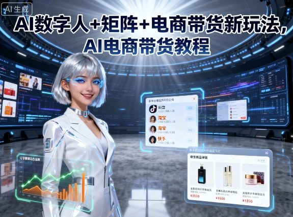 AI数字人+矩阵+电商带货新玩法，AI电商带货教程-破局灯塔