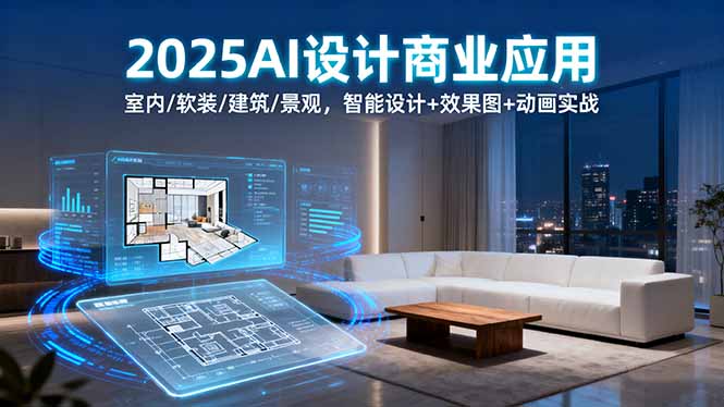 2025AI设计商业应用：室内/软装/建筑/景观，智能设计+效果图+动画实战-破局灯塔