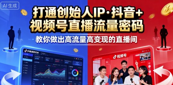 25年直播9-10两期线下课，打通创始人IP，抖音+视频号直播流量密码，教你做出高流量高变现的直播间-破局灯塔