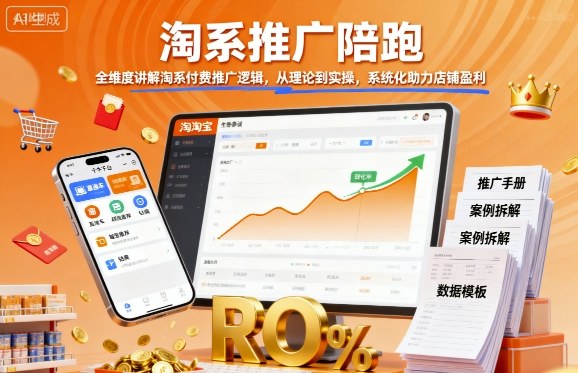 淘系推广陪跑，全维度讲解淘系付费推广逻辑，从理论到实操，系统化助力店铺盈利-破局灯塔