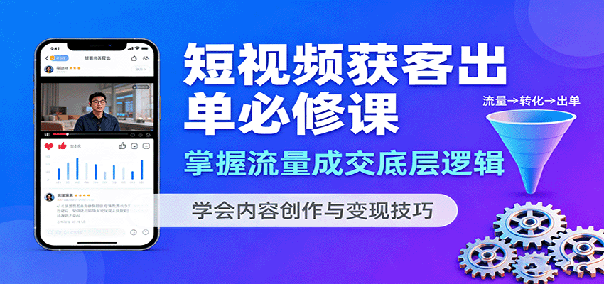 短视频获客出单必修课：掌握流量成交底层逻辑，学会内容创作与变现技巧-破局灯塔