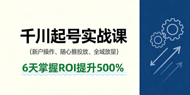 抖音千川起号实战课，新户操作,随心推投放,全域放量，6天掌握ROI提升500%-破局灯塔
