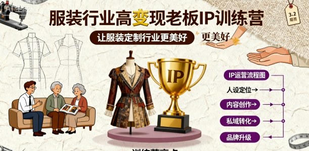 服装行业高变现老板IP训练营，让服装定制行业更美好-破局灯塔