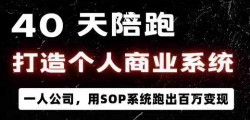 40天陪跑打造个人商业系统，一人公司，用SOP系统跑出百W变现-破局灯塔