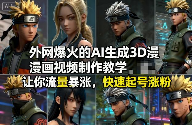 外网爆火的AI生成3D漫画视频制作教学,让你流量暴涨,快速起号涨粉!-破局灯塔