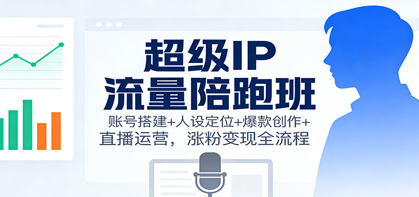 超级IP流量陪跑班:账号搭建+人设定位+爆款创作+直播运营,涨粉变现全流程-破局灯塔