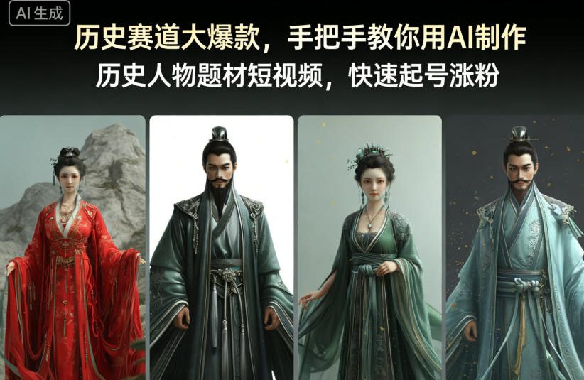 历史赛道大爆款，手把手教你用AI制作历史人物题材短视频，快速起号涨粉-破局灯塔