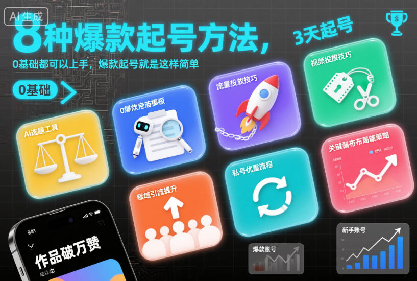 8种爆款起号方法，0基础都可以上手，爆款起号就是这样简单-破局灯塔