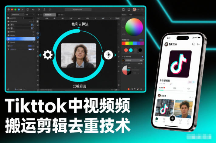 Tiktok中视频纯搬运剪辑去重技术,外来技术,自行测试-破局灯塔