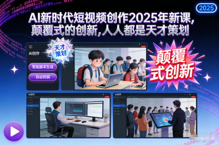 AI新时代短视频创作2025年新课,颠覆式的创新,人人都是天才策划-破局灯塔