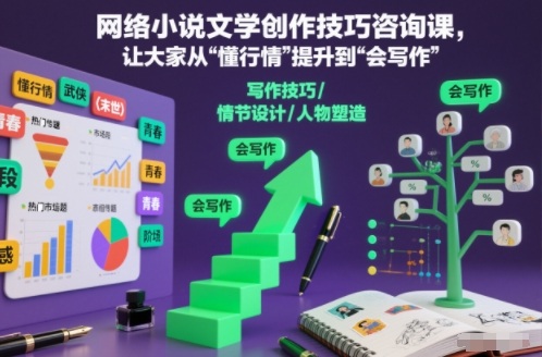 网络小说文学创作技巧咨询课，让大家从“懂行情”提升到”会写作”的高度-破局灯塔