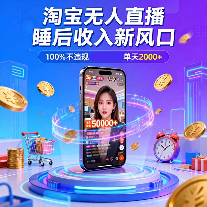 淘宝无人直播,不违规不封号,直播100小时卖了5万,年底旺季!-破局灯塔