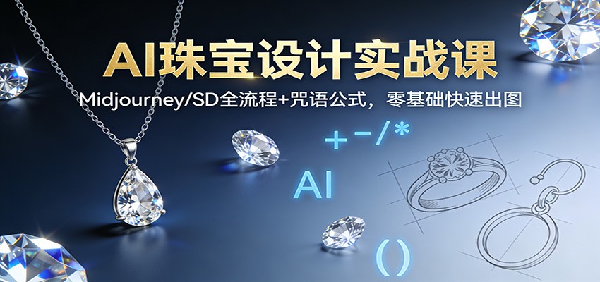 AI珠宝设计实战课:Midjourney/SD全流程+咒语公式,零基础快速出图-破局灯塔