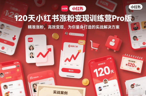 120天小红书涨粉变现训练营Pro版,精准涨粉,高效变现,为你量身打造的实战解决方案-破局灯塔