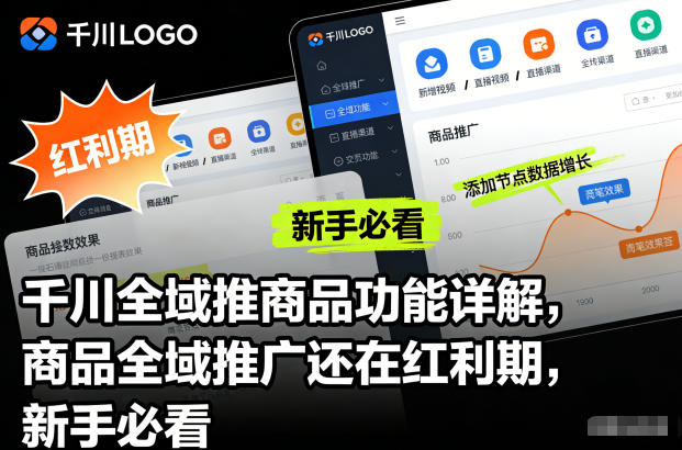 千川全域推商品功能详解，商品全域推广还在红利期，新手必看-破局灯塔
