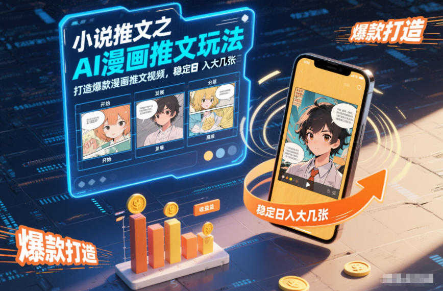 小说推文之AI漫画推文玩法，打造爆款漫画推文视频，稳定日入大几张-破局灯塔