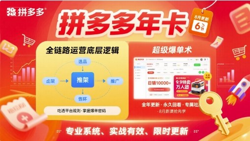拼多多年卡，拼多多全链路运营底层逻辑，超级爆单术【更新12月】-破局灯塔