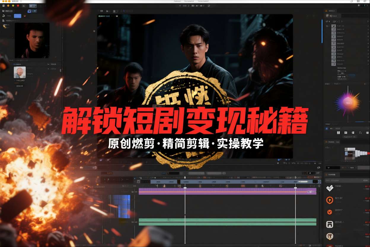 短剧拉新之原创燃剪精简剪辑实操课，解锁短剧变现秘籍-破局灯塔