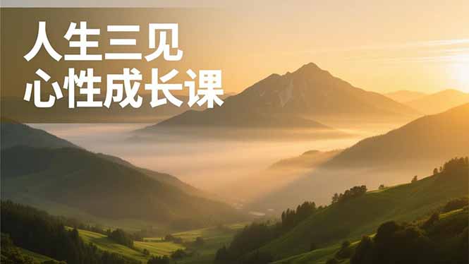 人生三见心性成长课，见天地众生自己，搞透人性安顿身心，活出清晰自我，内在富足无价-破局灯塔