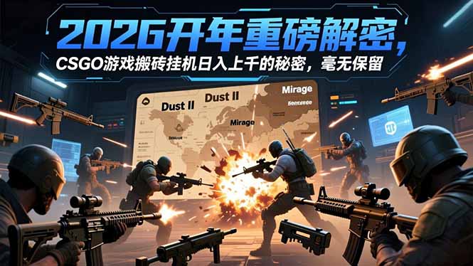 2026开年重磅解密，CSGO游戏搬砖挂机日入上千的秘密，毫无保留-破局灯塔