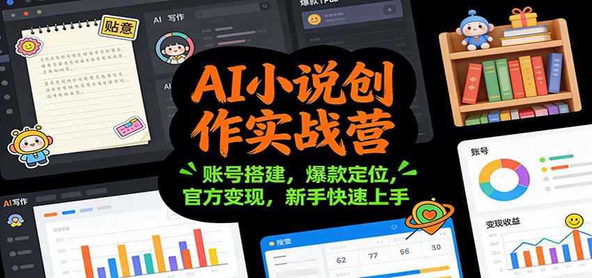 AI小说创作实战营：账号搭建，爆款定位，官方变现，新手快速上手-破局灯塔