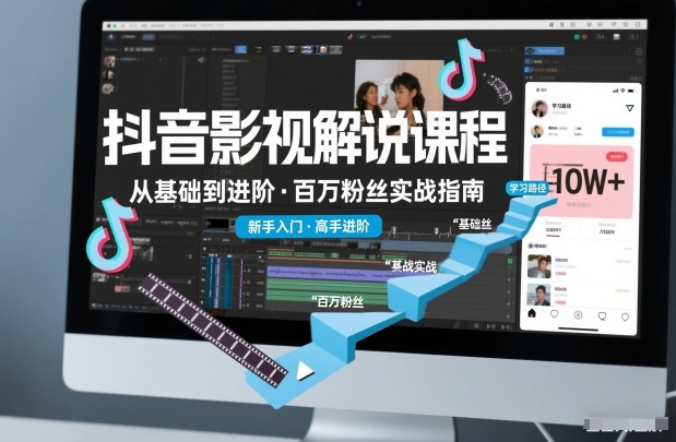 抖音百万粉丝影视解说课程，基础到进阶课，适合新手和进阶学习-破局灯塔