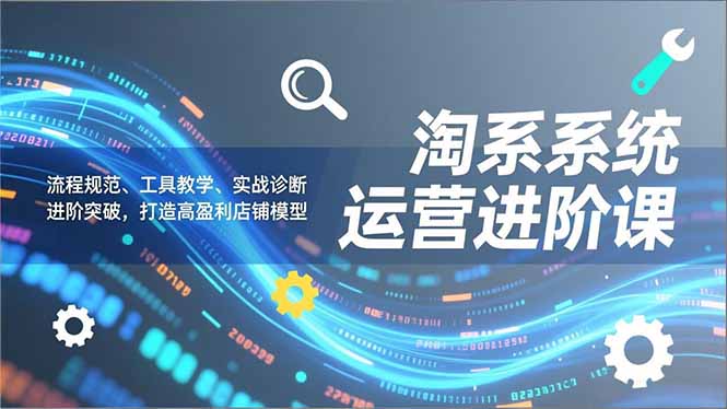 淘系系统运营进阶课2.0，流程规范、工具教学、实战诊断，进阶突破，打造高盈利店铺模型-破局灯塔